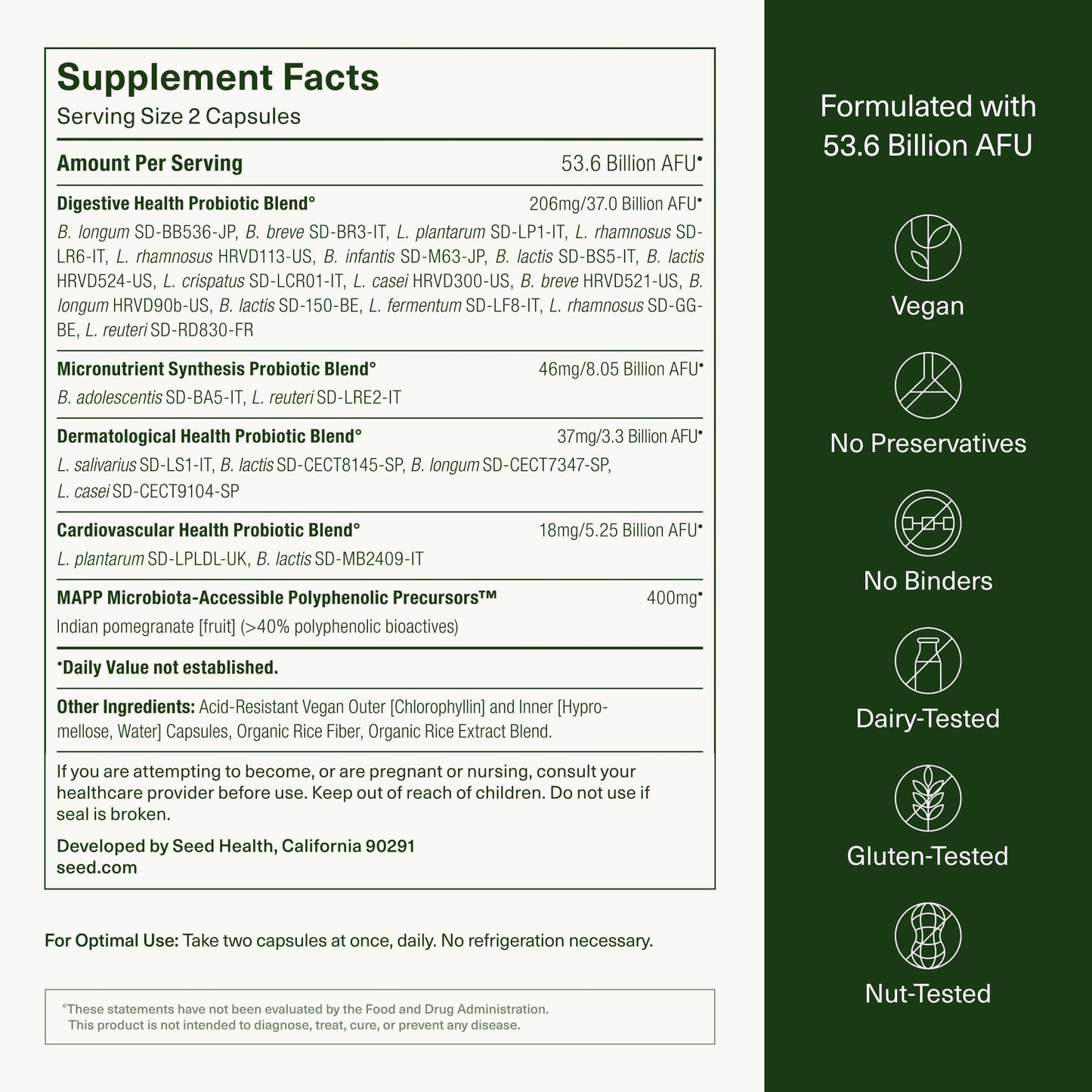 DS-01® Daily Synbiotic-- Prebiotic and Probiotic for Women & Men - Digestive Health, Gut Health, Immune Support, Bloating & Constipation Relief - Vegan & Shelf-Stable - 60 Capsules (30-Day Supply) (Copy)
